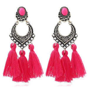 HCL Women's Elegant Fashion Vintage Filigree Tassel Earrings - Divine Inspiration Styles