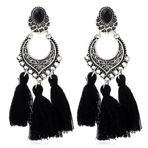 HCL Women's Elegant Fashion Vintage Filigree Tassel Earrings - Divine Inspiration Styles