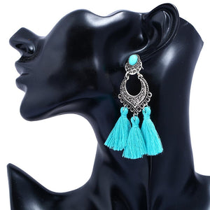 HCL Women's Elegant Fashion Vintage Filigree Tassel Earrings - Divine Inspiration Styles
