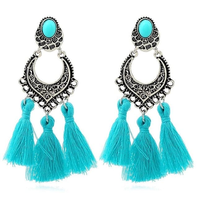 HCL Women's Elegant Fashion Vintage Filigree Tassel Earrings - Divine Inspiration Styles