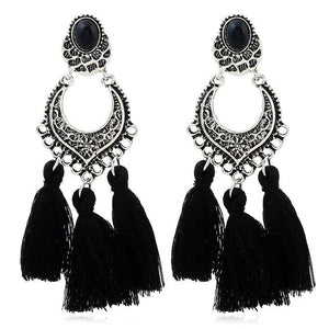 HCL Women's Elegant Fashion Vintage Filigree Tassel Earrings - Divine Inspiration Styles