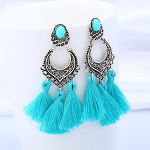 HCL Women's Elegant Fashion Vintage Filigree Tassel Earrings - Divine Inspiration Styles