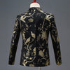 PYJTRL Men's Fashion Stylish Embroidery Floral Pattern Blazer Suit Jacket Set - Divine Inspiration Styles
