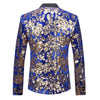 PYJTRL Men's Fashion Stylish Shawl Lapel Royal Blue Velvet Blazer Jacket - Divine Inspiration Styles