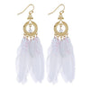 HCL Women's Elegant Fashion Colorful Feather Tassel Earrings - Divine Inspiration Styles