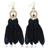 HCL Women's Elegant Fashion Colorful Feather Tassel Earrings - Divine Inspiration Styles