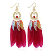 HCL Women's Elegant Fashion Colorful Feather Tassel Earrings - Divine Inspiration Styles
