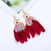 HCL Women's Elegant Fashion Colorful Feather Tassel Earrings - Divine Inspiration Styles