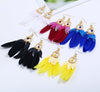 HCL Women's Elegant Fashion Colorful Feather Tassel Earrings - Divine Inspiration Styles