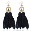 HCL Women's Elegant Fashion Colorful Feather Tassel Earrings - Divine Inspiration Styles