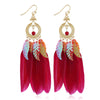 HCL Women's Elegant Fashion Colorful Feather Tassel Earrings - Divine Inspiration Styles