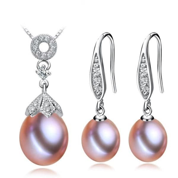 LACEY Women's Genuine Natural Freshwater Pearl 2PCS Jewelry Set - Divine Inspiration Styles