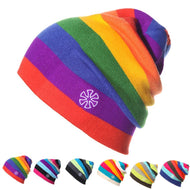 GMAY Men's & Women's Luxury Fashion Colorful Stripes Knitted Hat - Divine Inspiration Styles