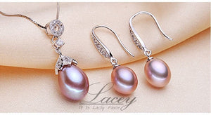 LACEY Women's Genuine Natural Freshwater Pearl 2PCS Jewelry Set - Divine Inspiration Styles