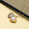 FENASY Women's Fine Fashion Golden Shell Genuine Pearl Necklace Jewelry - Divine Inspiration Styles