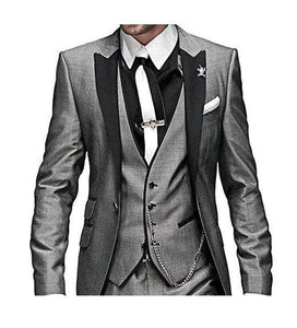 GMSUITS Men's Fashion Formal 3 Piece Tuxedo (Jacket + Pants + Vest) Mint Green Suit Set with Size Chart Guide - Divine Inspiration Styles