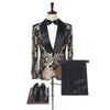 SZSUITS Men's Fashion Suit Sets With Pants Italian Tuxedo Polished Velvet Lapel Blazer Suit Set - Divine Inspiration Styles