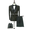 SZSUITS Men's Fashion Suit Sets With Pants Italian Tuxedo Polished Velvet Lapel Blazer Suit Set - Divine Inspiration Styles