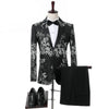 SZSUITS Men's Fashion Suit Sets With Pants Italian Tuxedo Polished Velvet Lapel Blazer Suit Set - Divine Inspiration Styles