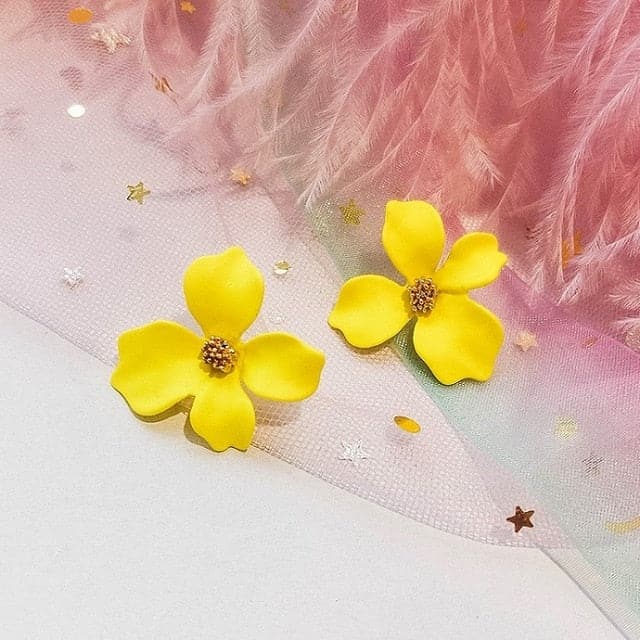 YQV Women's Fashion Elegant Stylish Floral Statement Stud Earrings - Divine Inspiration Styles