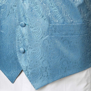 KINGSTON Design Men's Fashion Gold Blue Purple Paisley 3PCS Suit Set - Divine Inspiration Styles