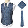 KINGSTON Design Men's Fashion Gold Blue Purple Paisley 3PCS Suit Set - Divine Inspiration Styles