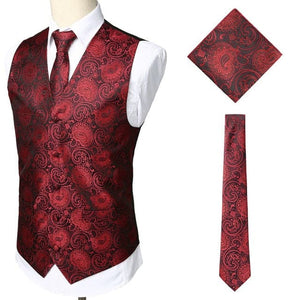 KINGSTON Design Men's Fashion Gold Blue Purple Paisley 3PCS Suit Set - Divine Inspiration Styles