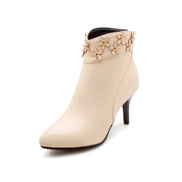 EVERLY Design Women's Stylish Elegant Floral Design Fashion Boot Shoes - Divine Inspiration Styles