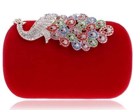 YGM Design Collection Women's Fashion Peacock Crystal Statement Clutch Bag - Divine Inspiration Styles