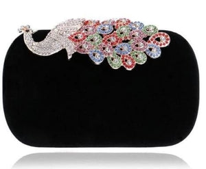 YGM Design Collection Women's Fashion Peacock Crystal Statement Clutch Bag - Divine Inspiration Styles