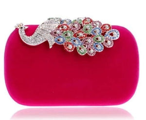 YGM Design Collection Women's Fashion Peacock Crystal Statement Clutch Bag - Divine Inspiration Styles