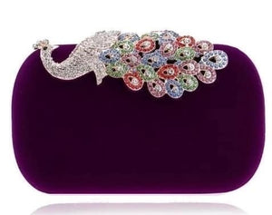 YGM Design Collection Women's Fashion Peacock Crystal Statement Clutch Bag - Divine Inspiration Styles