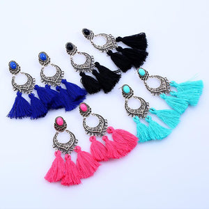 HCL Women's Elegant Fashion Vintage Filigree Tassel Earrings - Divine Inspiration Styles